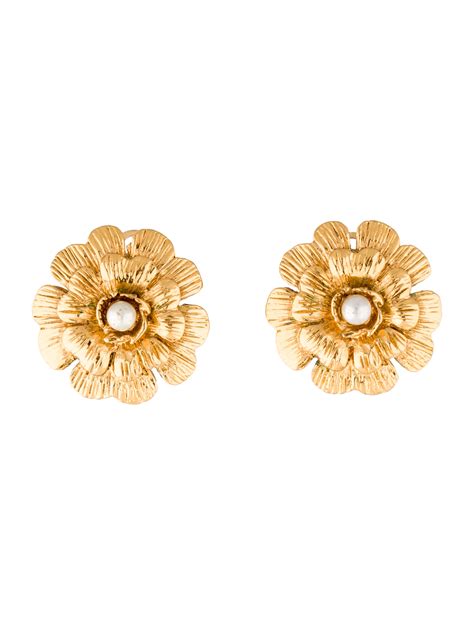 chanel flower earring diamobnds|Chanel camellia flower history.